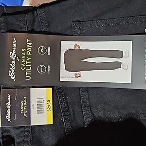 Eddie Bauer Men’s Durable Two-Way Stretch Canvas Utility Pant Camp, blac…